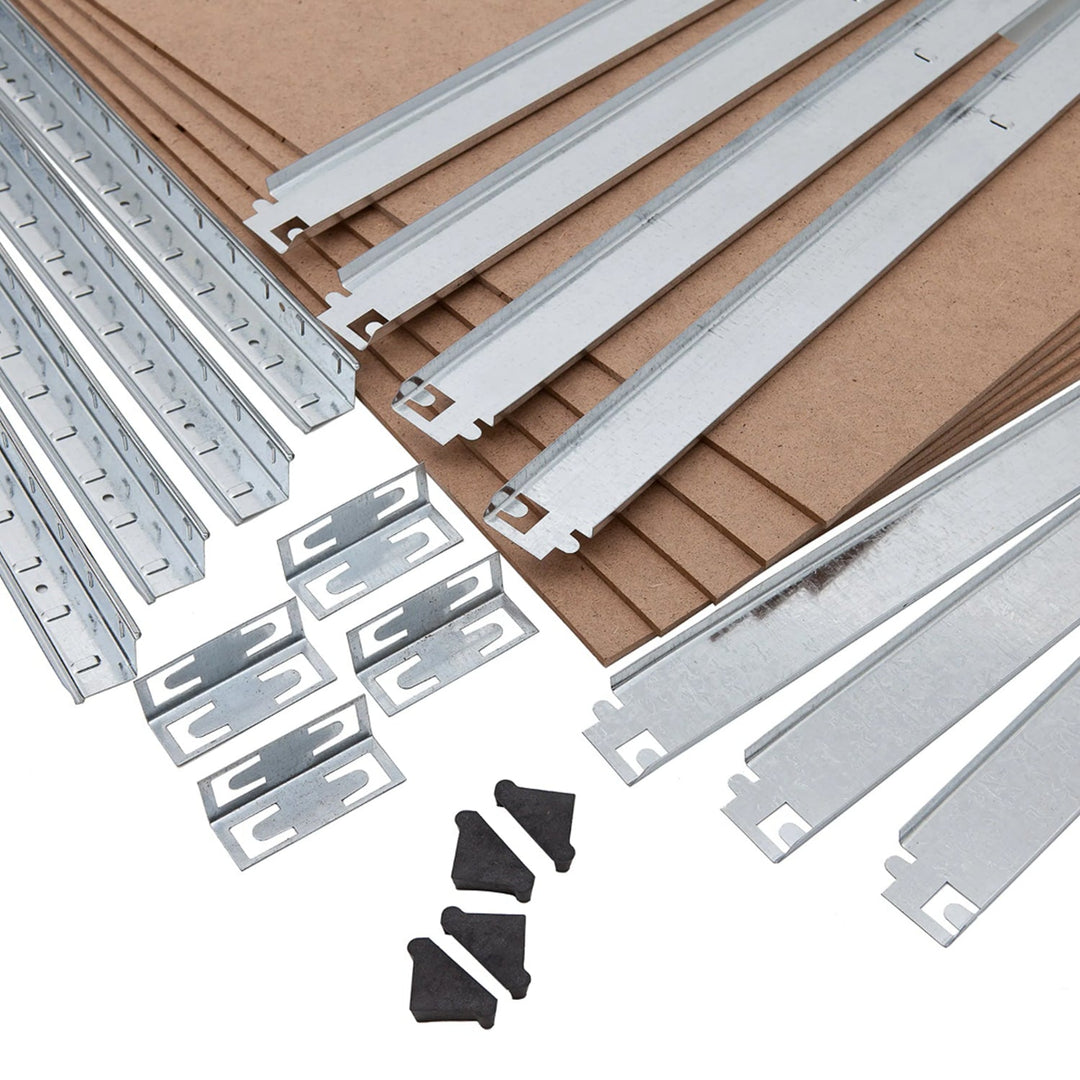 Metalopbevaringsreol, skab 175 kg x5 180x90x40cm GreenBlue, galvaniseret, sammenklappelig, MDF, GB378