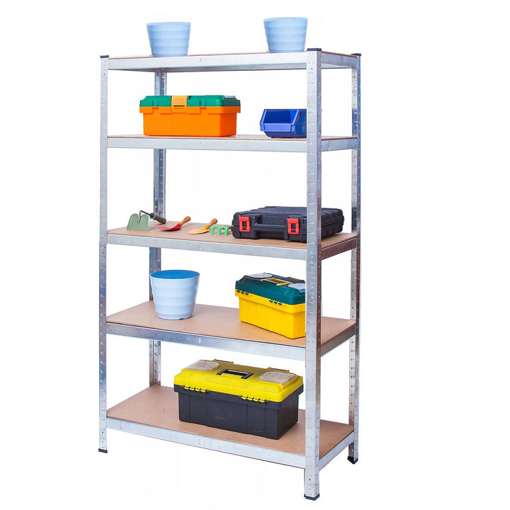 Metalopbevaringsreol, skab 175 kg x5 180x90x40cm GreenBlue, galvaniseret, sammenklappelig, MDF, GB378