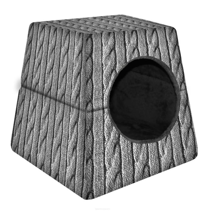 Universal hundehus/kattehus 2-i-1 – Fletning, størrelse M 43 cm x 43 cm
