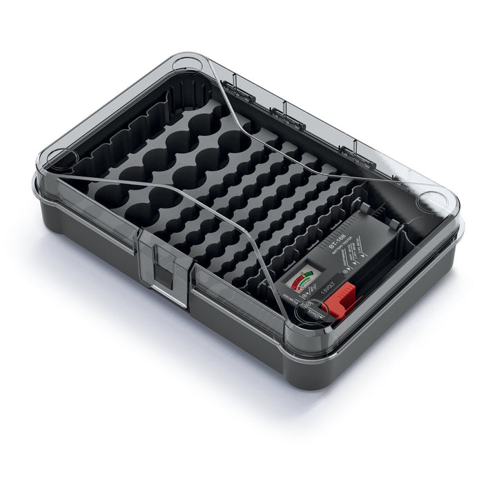 Batteriorganizer med udtagelig batteritester Kistenberg Battery Box KBBT