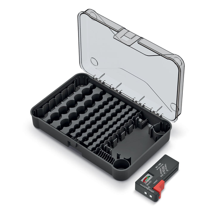 Batteriorganizer med udtagelig batteritester Kistenberg Battery Box KBBT