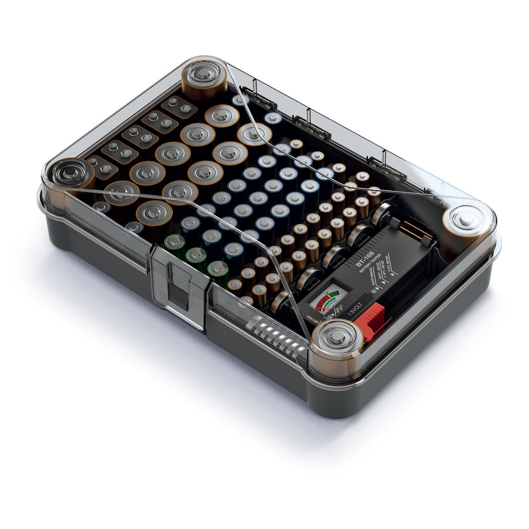 Batteriorganizer med udtagelig batteritester Kistenberg Battery Box KBBT