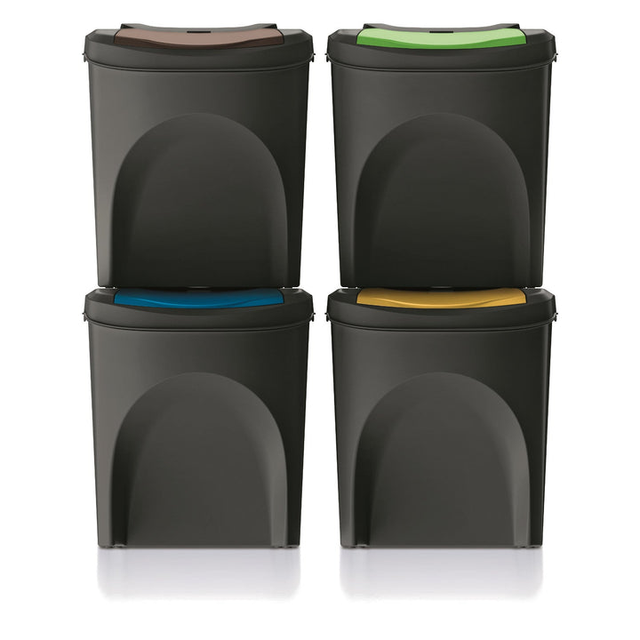 Keden Sortibox 4x25L sort affaldssorteringskurv