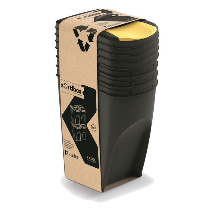 Keden SORTI BOX affaldsspand 4x35 l – sort genbrug