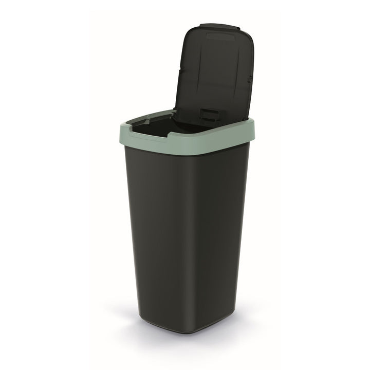 25 liters affaldsspand KEDEN COMPACTA Q NSAB25-5575C - sort med grøn ramme