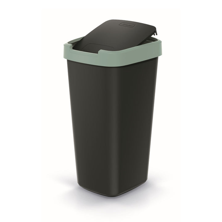25 liters affaldsspand KEDEN COMPACTA Q NSAB25-5575C - sort med grøn ramme