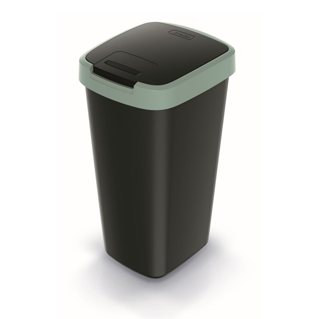 25 liters affaldsspand KEDEN COMPACTA Q NSAB25-5575C - sort med grøn ramme