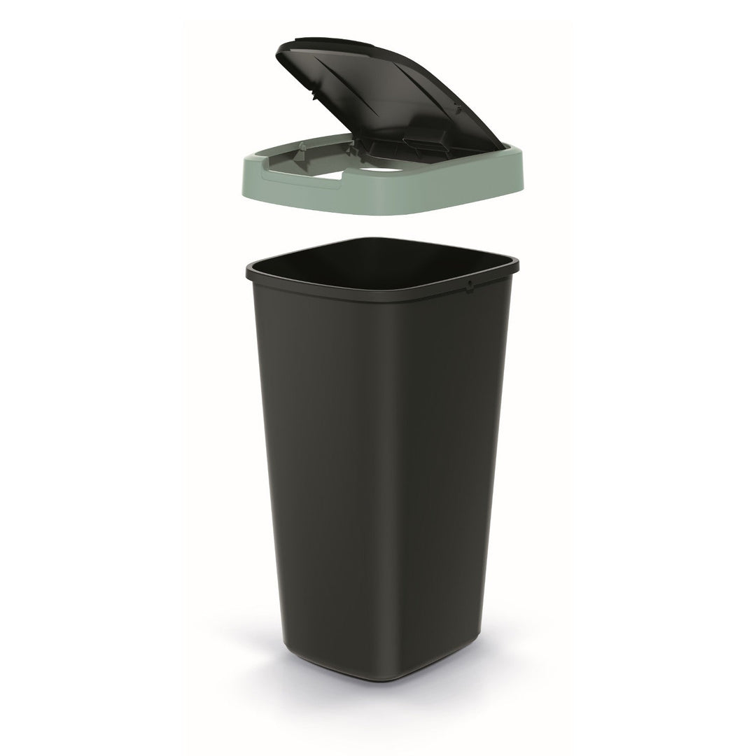 25 liters affaldsspand KEDEN COMPACTA Q NSAB25-5575C - sort med grøn ramme