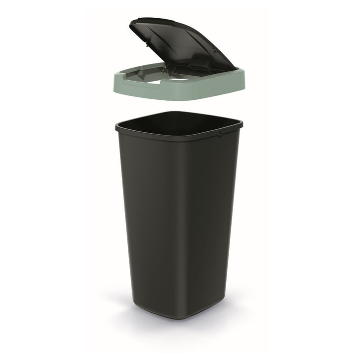 25 liters affaldsspand KEDEN COMPACTA Q NSAB25-5575C - sort med grøn ramme
