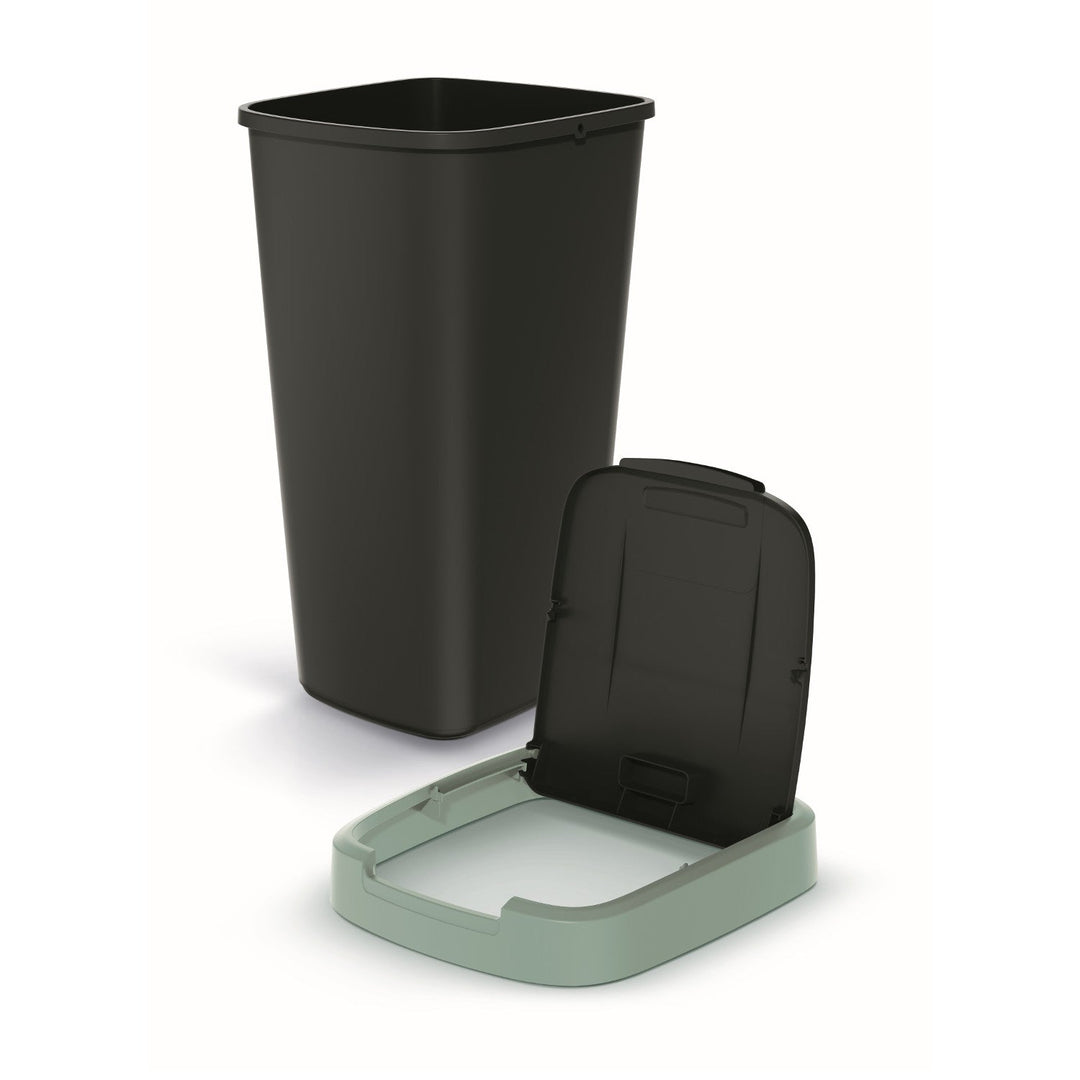 25 liters affaldsspand KEDEN COMPACTA Q NSAB25-5575C - sort med grøn ramme