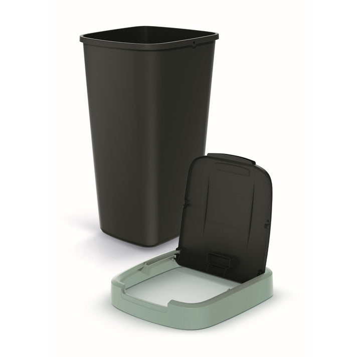 25 liters affaldsspand KEDEN COMPACTA Q NSAB25-5575C - sort med grøn ramme