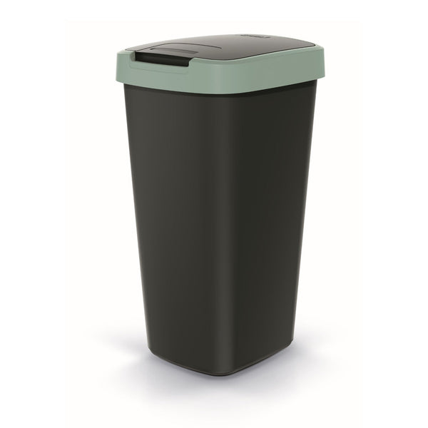 25 liters affaldsspand KEDEN COMPACTA Q NSAB25-5575C - sort med grøn ramme