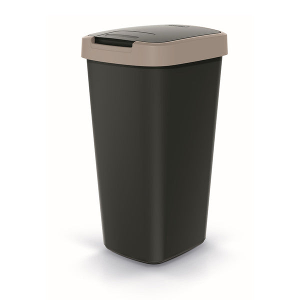 25 liters affaldsspand KEDEN COMPACTA Q NSAB25-WG5C - sort med lysebrun ramme