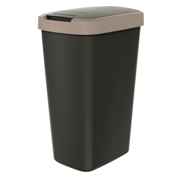 Affaldsspand med låg Keden COMPACTA Q - lys brun 45 l