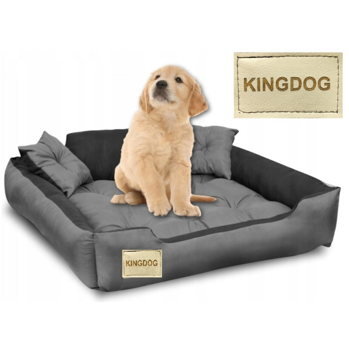 Hundeseng, kattebede af mikrofiber 60x50 / 75x65 cm grå-sort