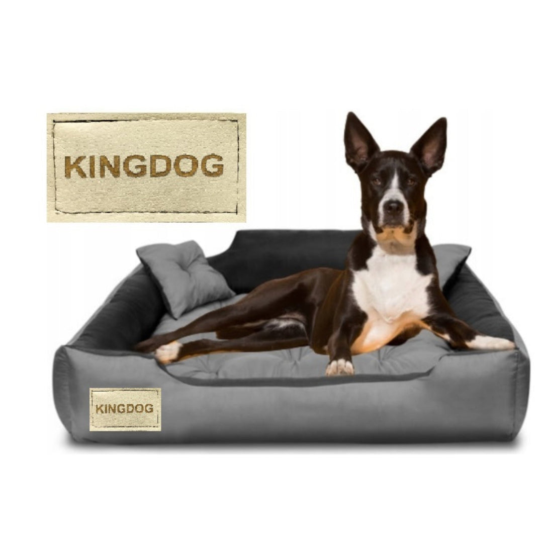 Hundeseng, kattebede af mikrofiber 60x50 / 75x65 cm grå-sort