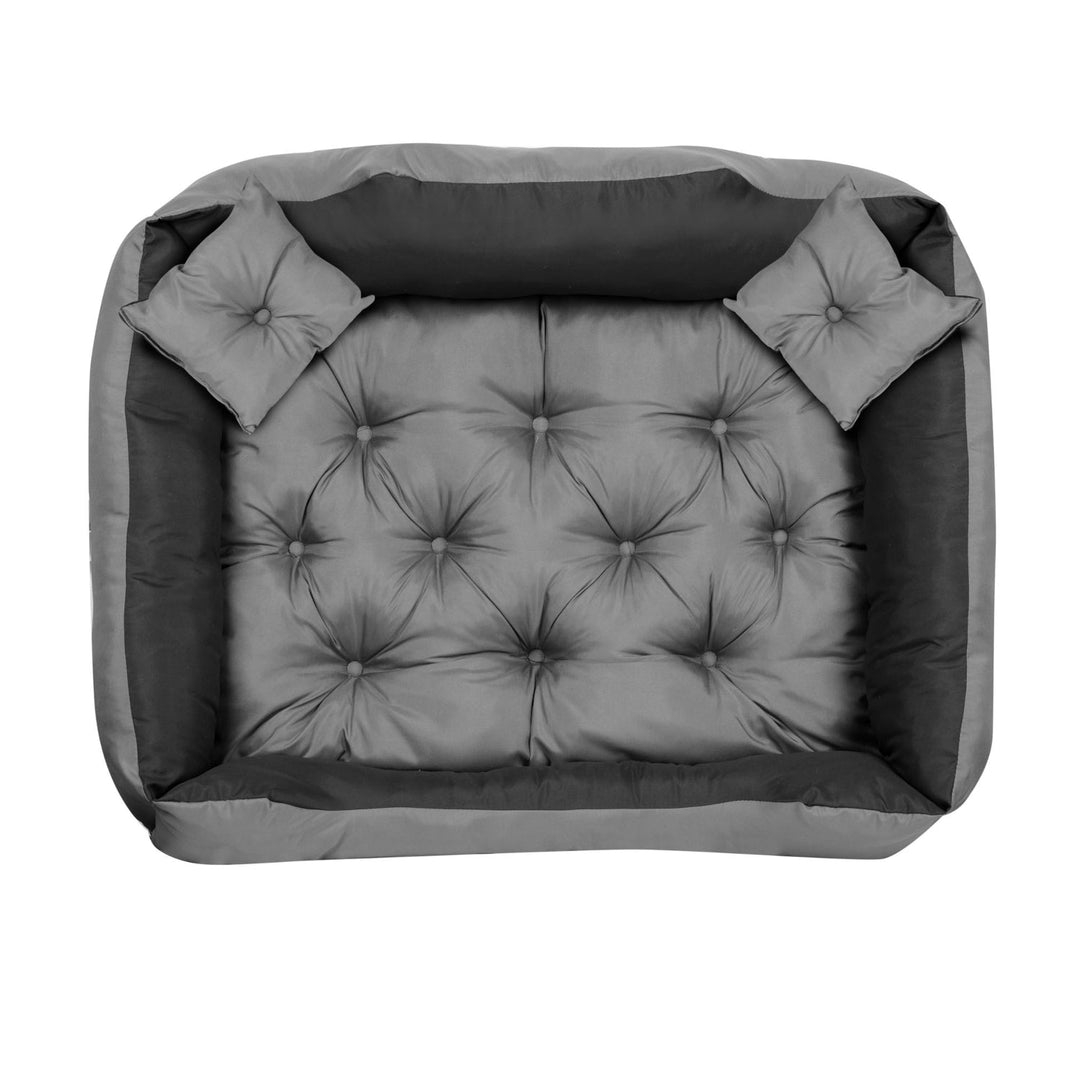 Hundeseng, kattebørneseng af mikrofiber 100x80 / 115x95 cm grå-sort
