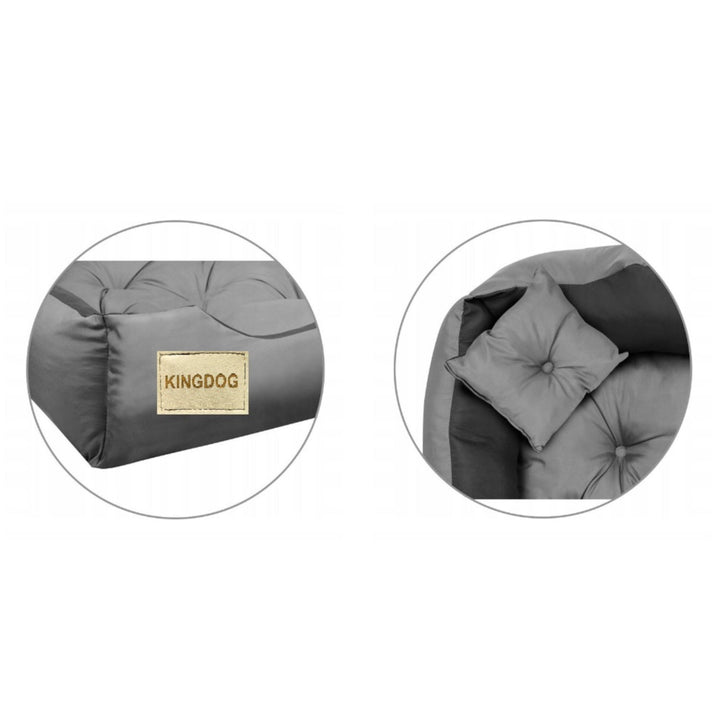 Hundeseng, kattebørneseng af mikrofiber 100x80 / 115x95 cm grå-sort