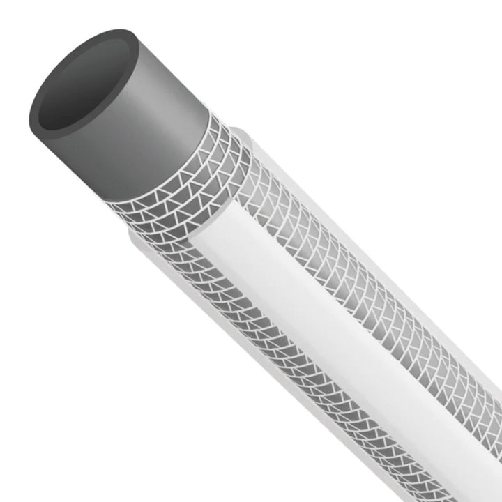 Vartco Silver 1/2" 3-Layer Garden Pipe Hose 30m Silver Kink Torsion Free Flexible Durable TFS Braided Polyester Thread Thick