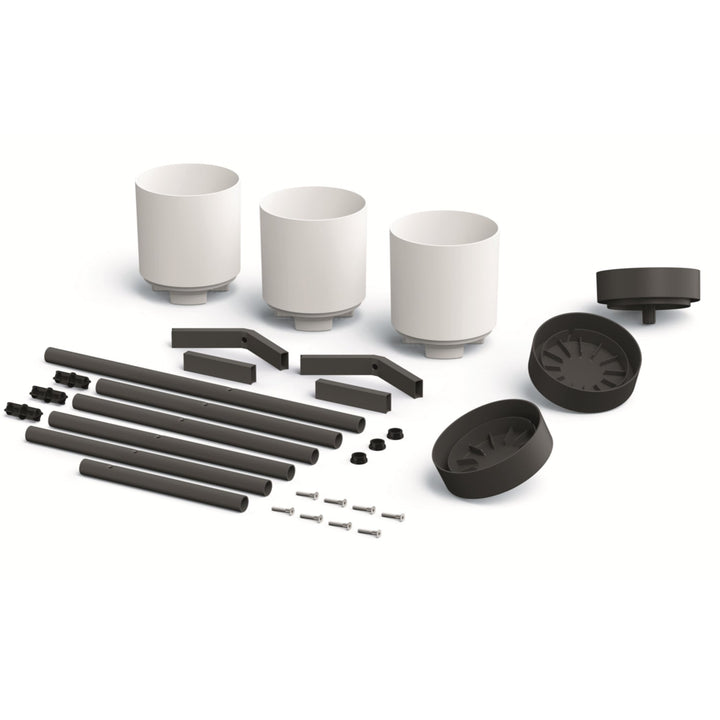 Prosperplast Bloomie Stand IKD3H-S449 trebenet blomsterreol med metalramme – potter i hvid farve