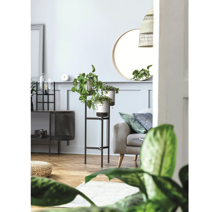Prosperplast Bloomie Stand IKD3H-S449 trebenet blomsterreol med metalramme – potter i hvid farve