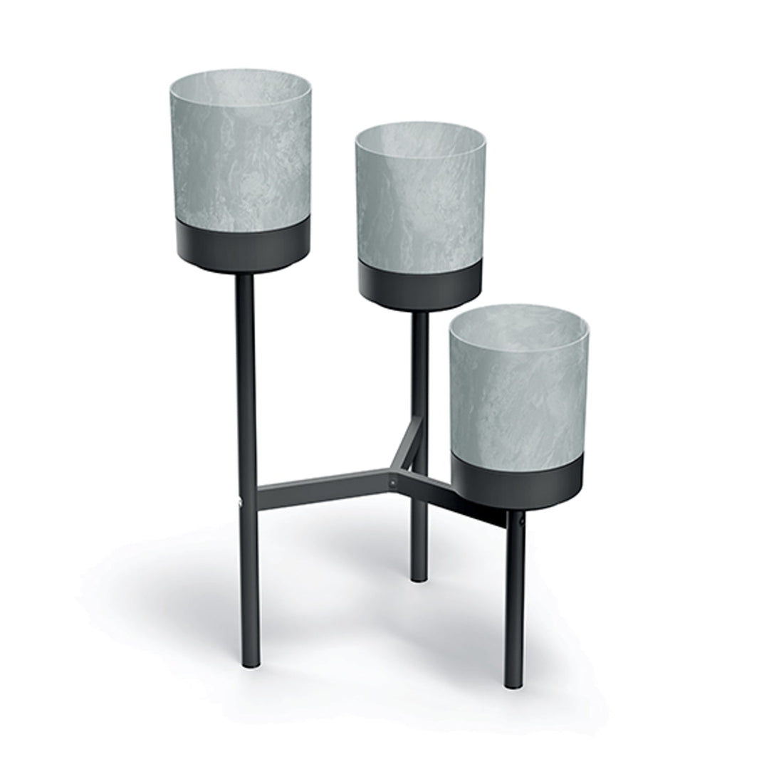 Prosperplast Bloomie Stand IKD3L-422U trebenet blomsterstativ med metalramme – grå blomsterpotter
