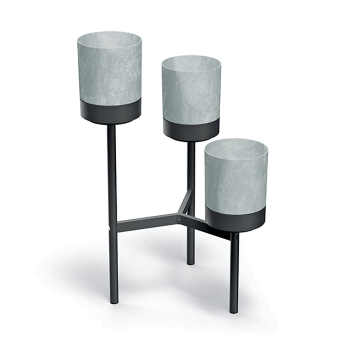 Prosperplast Bloomie Stand IKD3L-422U trebenet blomsterstativ med metalramme – grå blomsterpotter