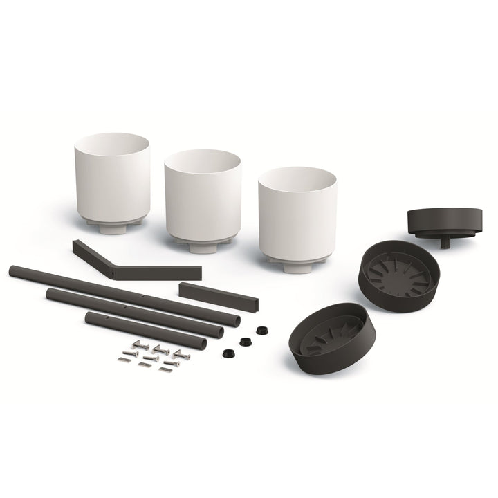 Prosperplast Bloomie Stand IKD3L-S449 trebenet blomsterstativ med metalramme – potter i hvid farve