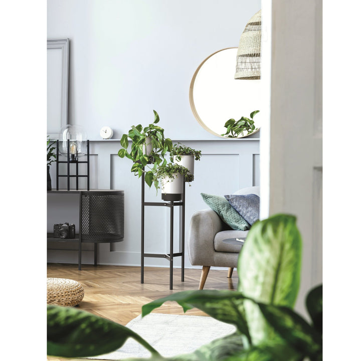 Prosperplast Bloomie Stand IKD3L-S449 trebenet blomsterstativ med metalramme – potter i hvid farve