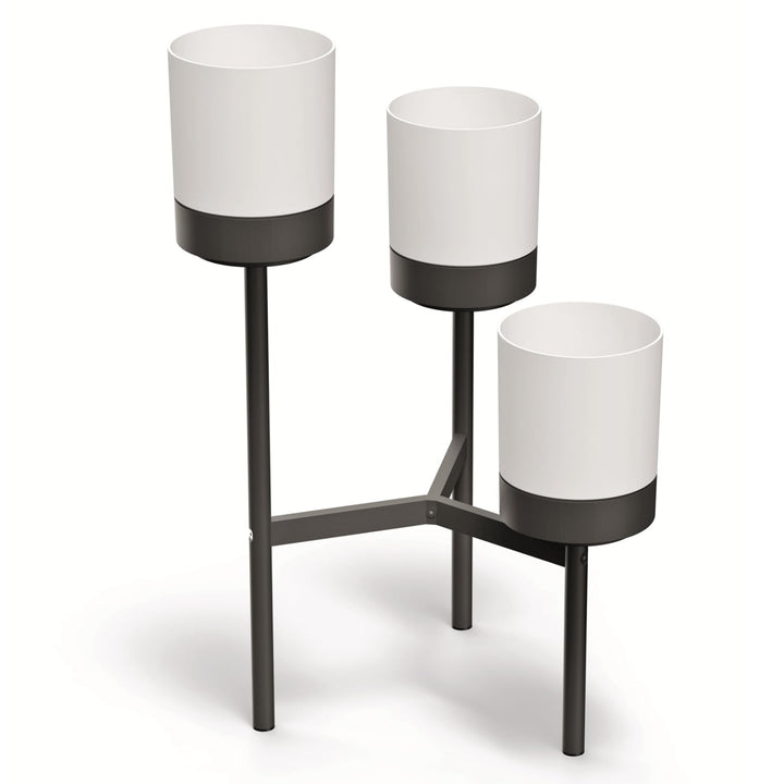 Prosperplast Bloomie Stand IKD3L-S449 trebenet blomsterstativ med metalramme – potter i hvid farve