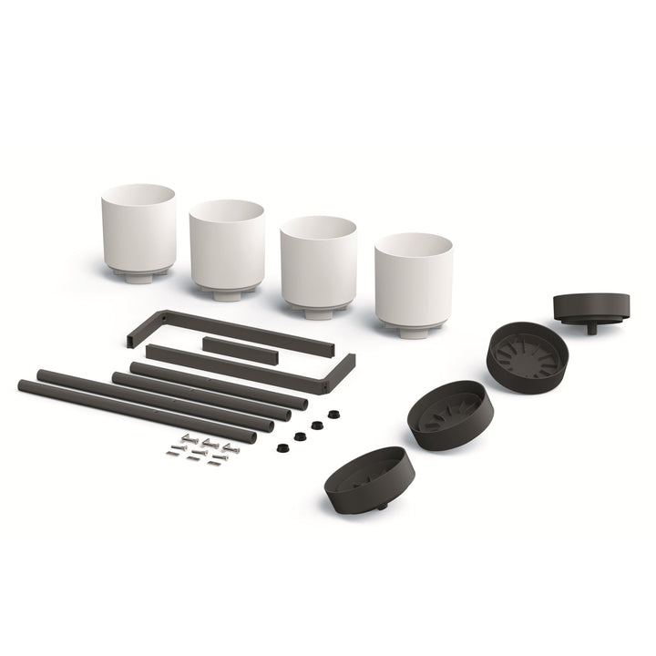 Prosperplast Bloomie Stand IKD4L-S449 blomsterstand med fire ben og metalramme – potter i hvid farve