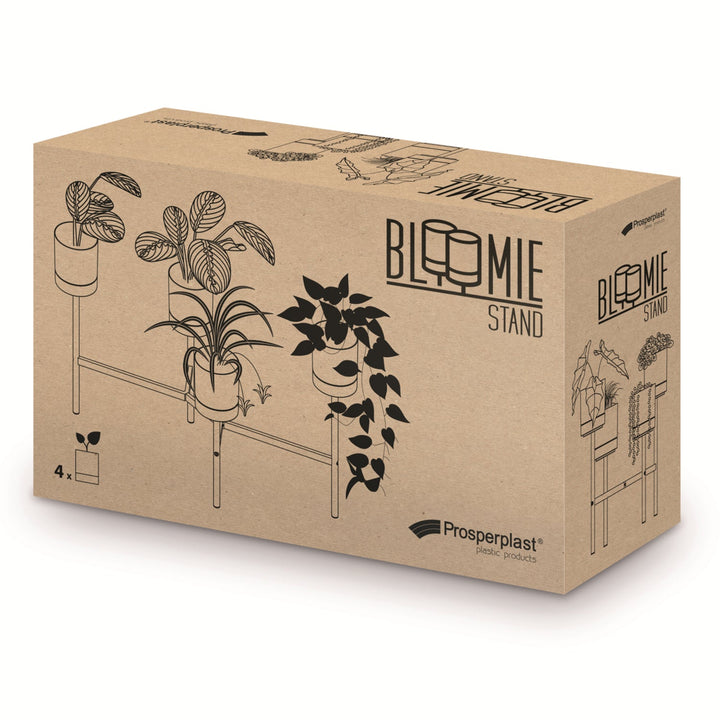 Prosperplast Bloomie Stand IKD4L-S449 blomsterstand med fire ben og metalramme – potter i hvid farve