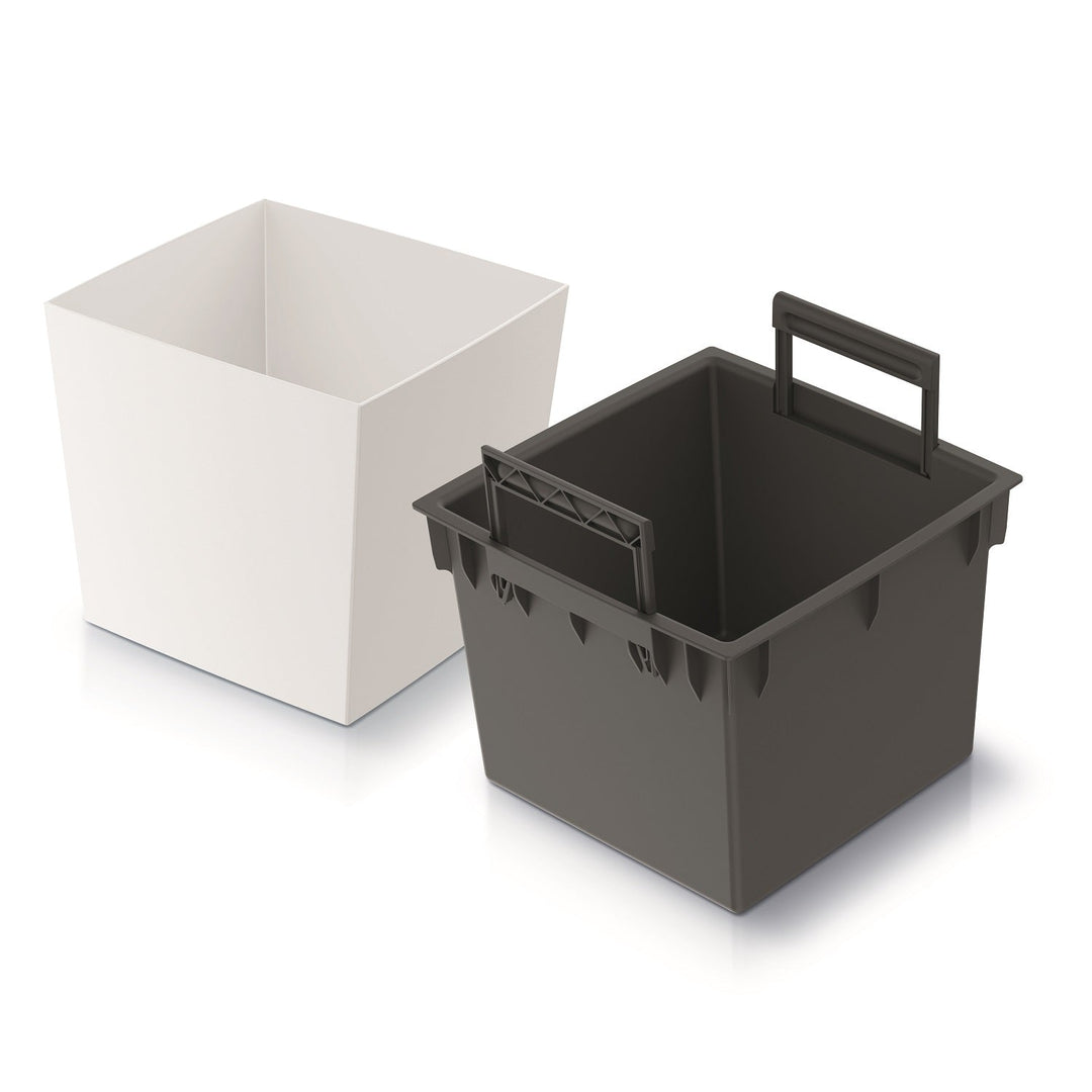 Blomsterpotte med indsats Prosperplast Urbi Square Low DURS300L-S449 - farve hvid