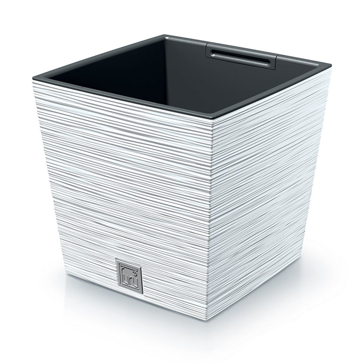 Blomsterpotte med indsats Prosperplast Furu Square Low DFS300-S449 - farve hvid