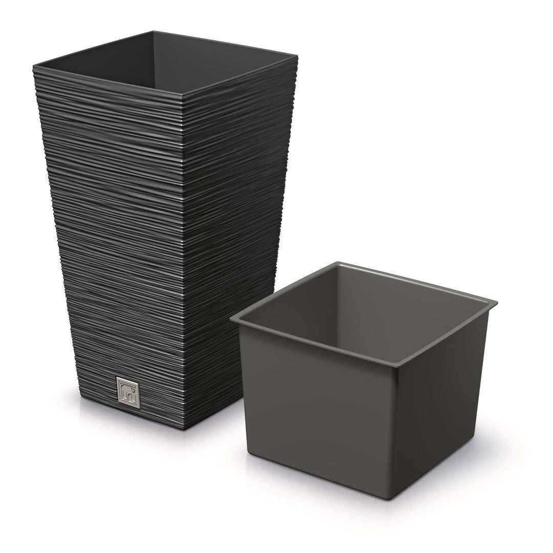 Blomsterpotte med indsats Prosperplast Furu Square DFSH200-S433 - farve antracit
