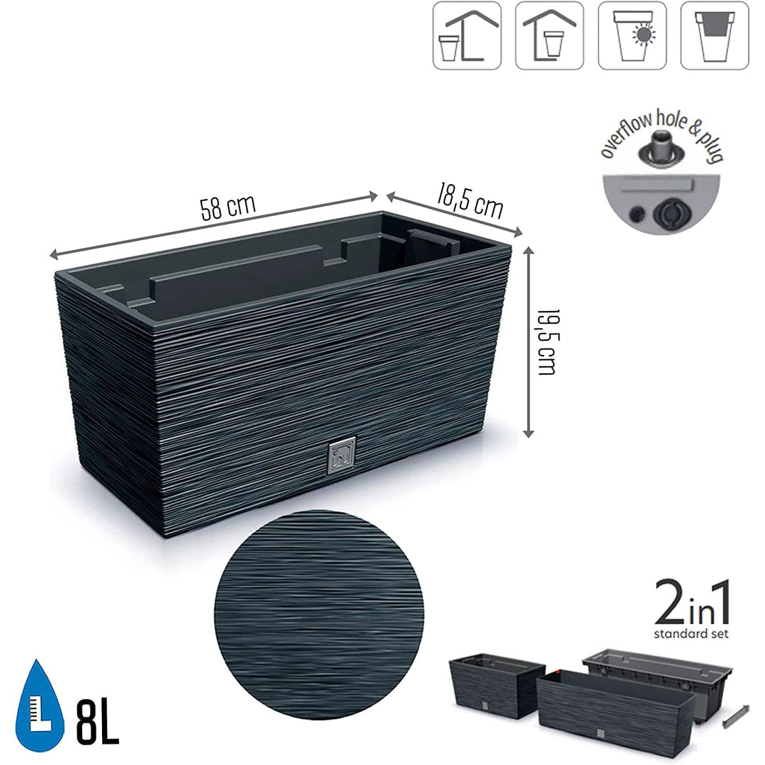 Kasse med indsats Prosperplast Furu Case DFC400-S433 - farve antracit