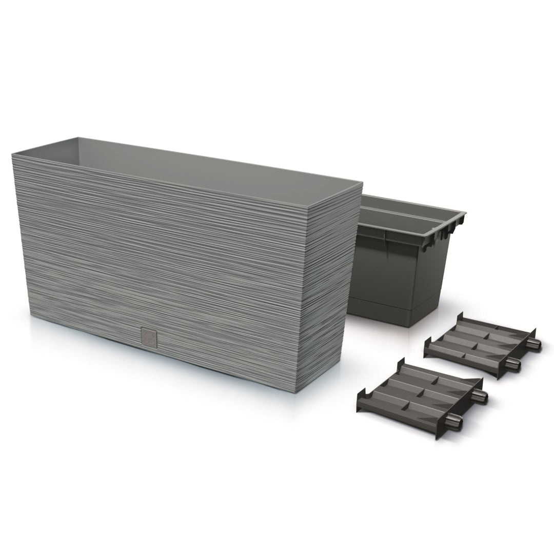 Prosperplast DFC800M-422U Furu Case Middle Planter with Insert Plant Trough Flower Pot Indoor Outdoor 77x23.5x41cm Concrete Grey