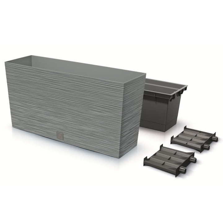 Prosperplast DFC800M-422U Furu Case Middle Planter with Insert Plant Trough Flower Pot Indoor Outdoor 77x23.5x41cm Concrete Grey
