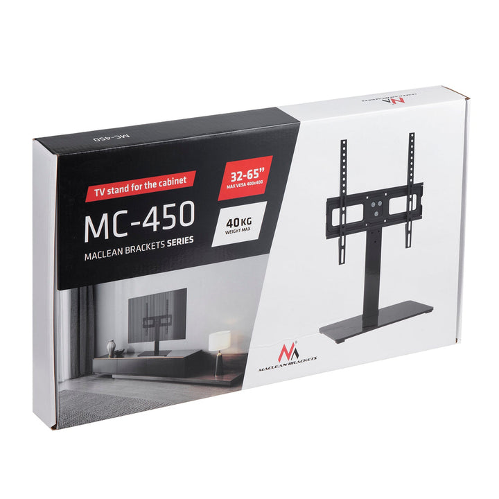 Universal TV-stativ Maclean, til TV-skab, fod, maks. 40 kg, maks. VESA 400x400, til TV 32-65", MC-450