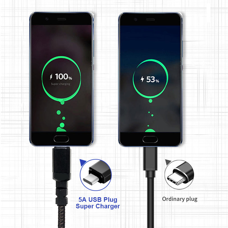 2 x USB-C 100W Maclean-kabel, understøtter PD, dataoverførsel op til 10 Gbps, 5 A, sort, 2 m lang, MCE492