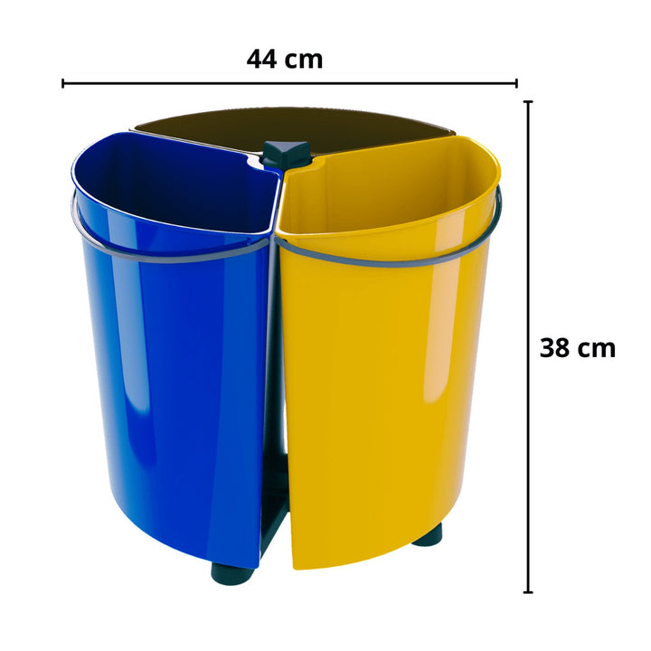 ECOBIN roterende affaldsspand til affaldssortering 3x 11,7 l