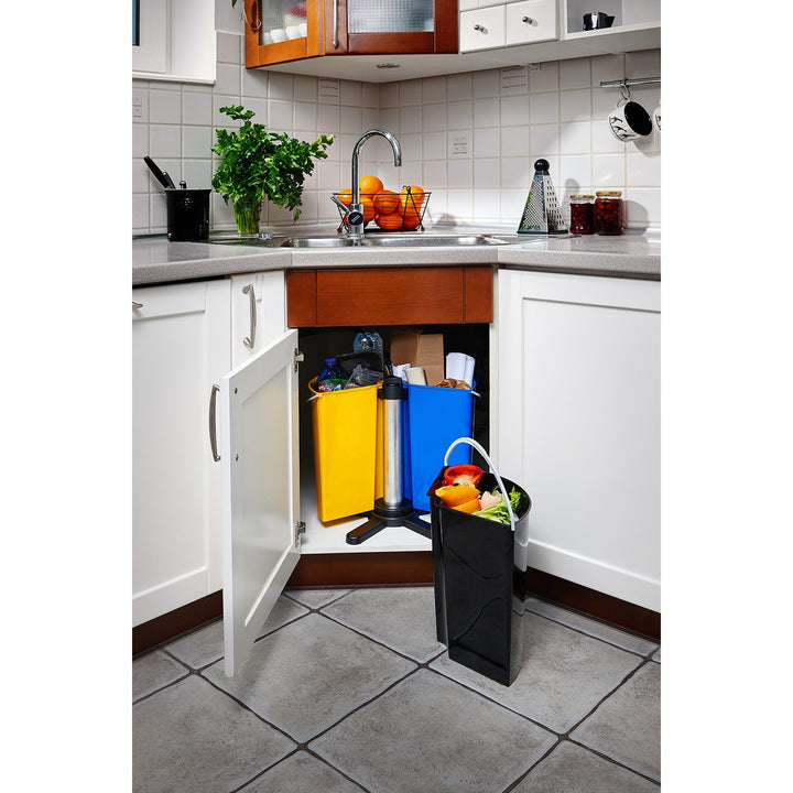 ECOBIN roterende affaldsspand til affaldssortering 3x 11,7 l