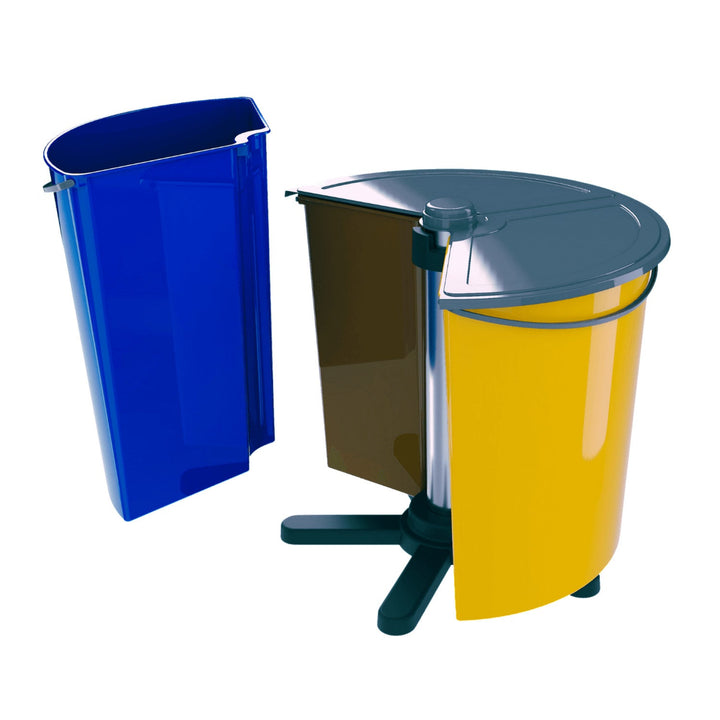 ECOBIN + roterende affaldsspand med låg til affaldssortering