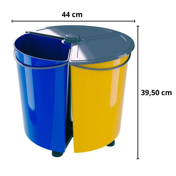 ECOBIN + roterende affaldsspand med låg til affaldssortering