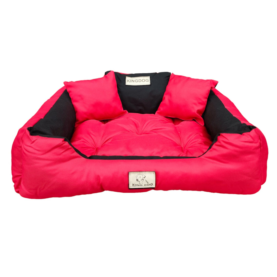 Hundeseng til katte 145x115 cm KingDog KIN145/115CZE rød-sort