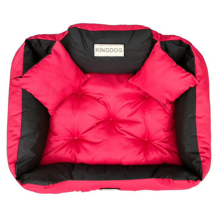 Hundeseng til katte 145x115 cm KingDog KIN145/115CZE rød-sort