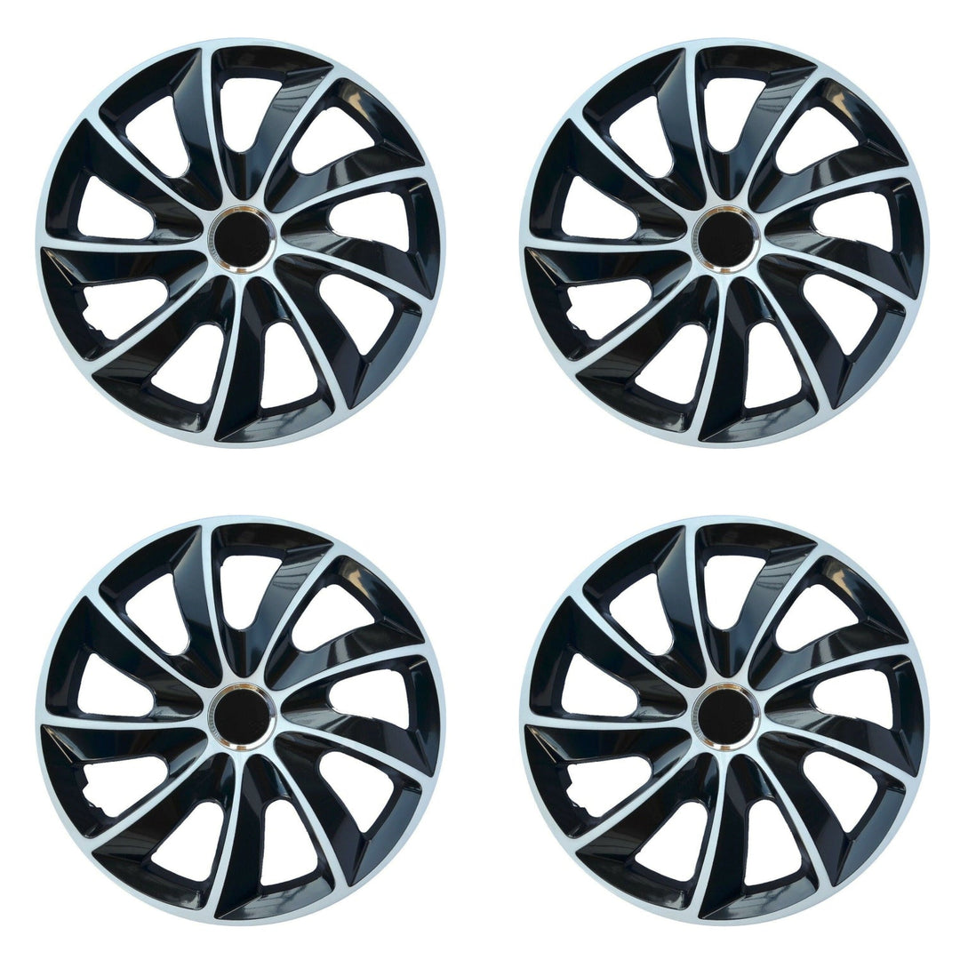 Sæt med 13" STIG Extra white/black hjulkapsler, 4 stk.