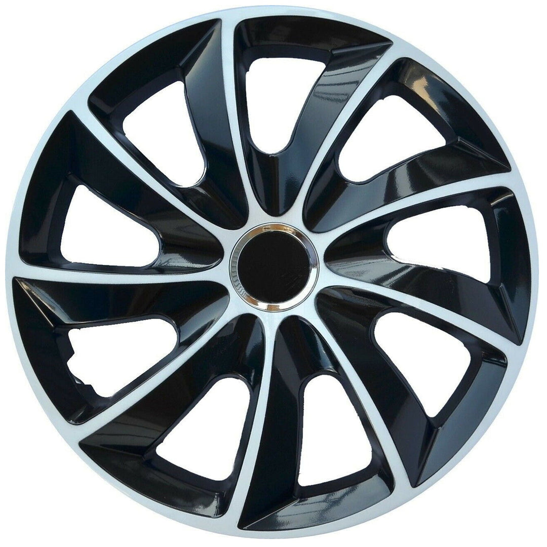 Sæt med 13" STIG Extra white/black hjulkapsler, 4 stk.