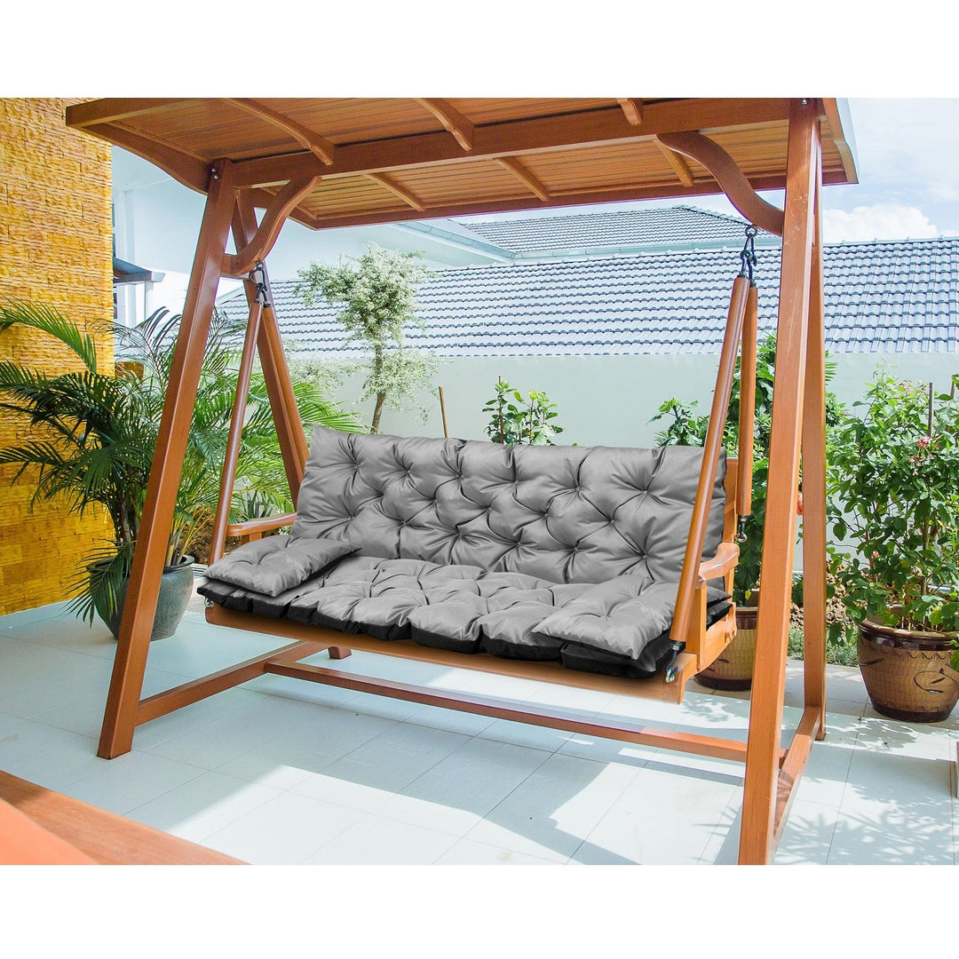 Havesæt grå 180x60x50cm + 2 puder 50 x 30 cm