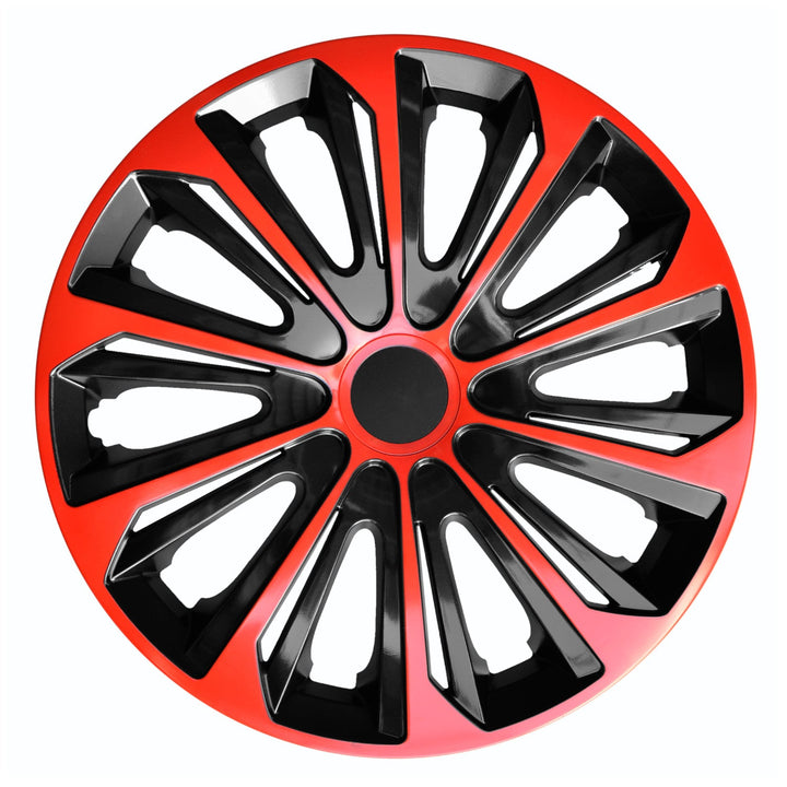 16" NRM STRONG DUO RED BLACK rød-sorte hjulkapsler, 4 stk.